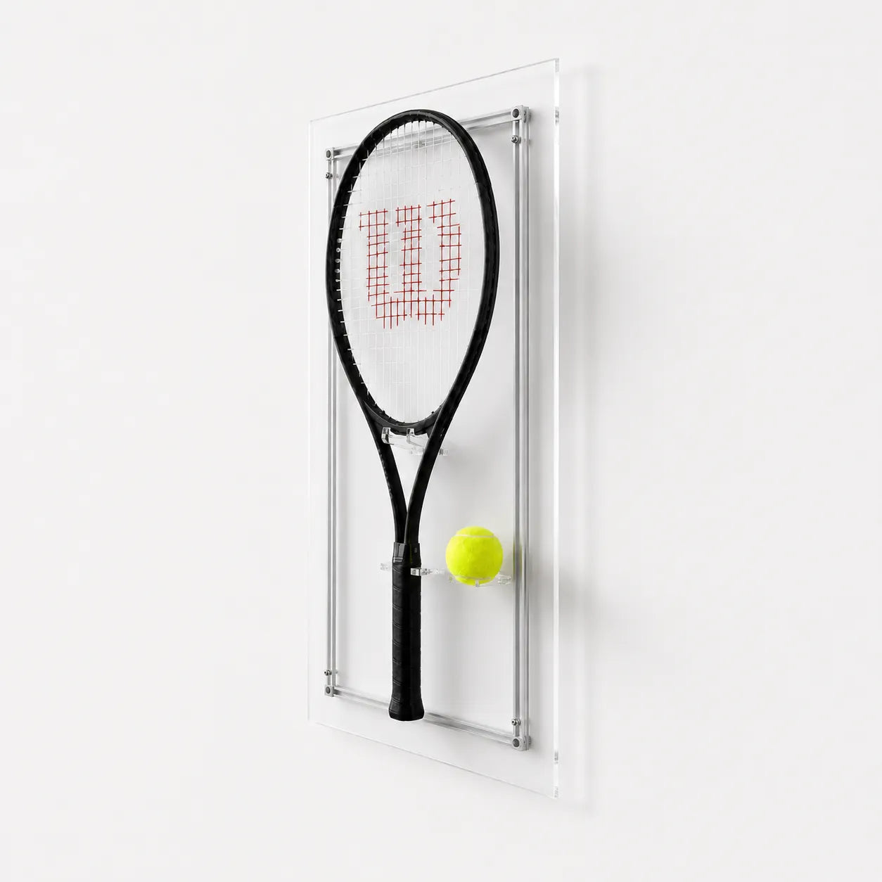 Clear Frameless Tennis Racket Display Board | Acrylic Wall Mount Tennis Display
