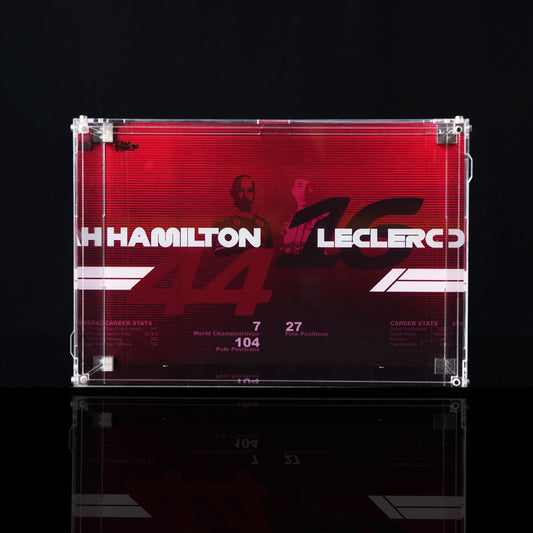 Premium Wall Mount Display Case For LEGO F1 Ferrari Team 43022 Hamilton’s helmets & 43014 Leclerc’s Helmet