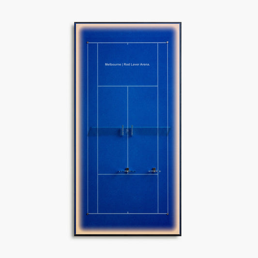 Lighting Tennis Racket Wall Mount Display Frame Aussie Blue Melbourne