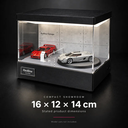 1:64 Rotating LED Display Case — Concrete Style