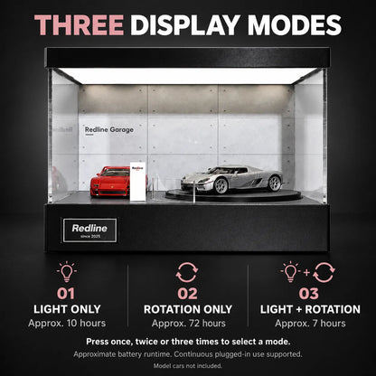 1:64 Rotating LED Display Case — Concrete Style