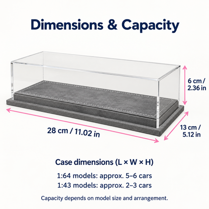 1:64 & 1:43 Acrylic Display Case — Grey Base
