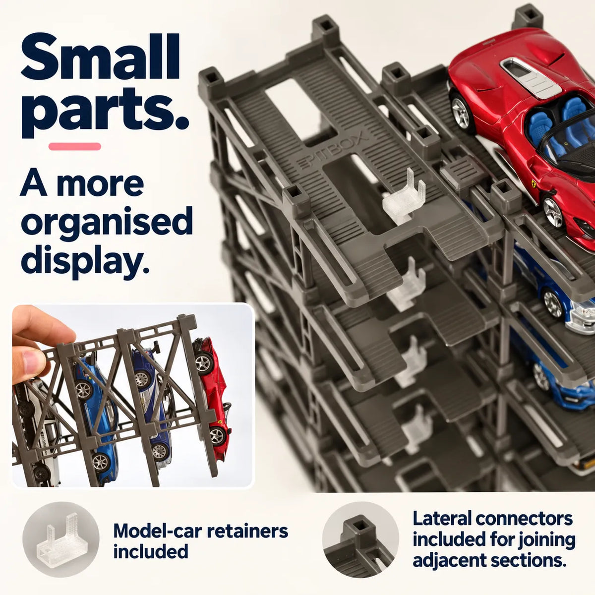 1:64 Modular Car Display Rack — 10-Space Kit