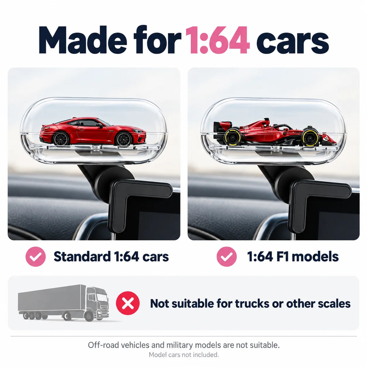 1:64 In-Car Model Display Case — Clear Capsule