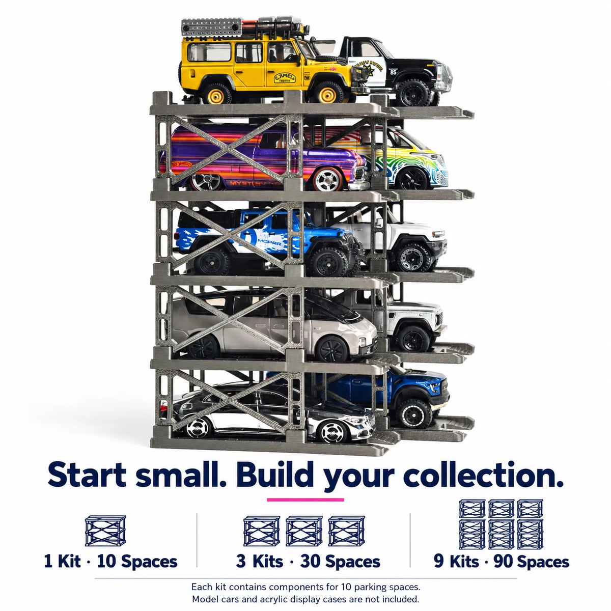 1:64 Modular Car Display Rack — 10-Space Kit