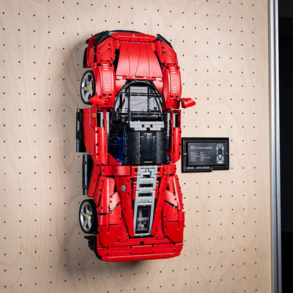 Acrylic Wall Mount for LEGO Technic 42143 Ferrari Daytona SP3 with Display Plaque