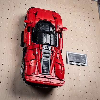 Acrylic Wall Mount for LEGO Technic 42143 Ferrari Daytona SP3 with Display Plaque