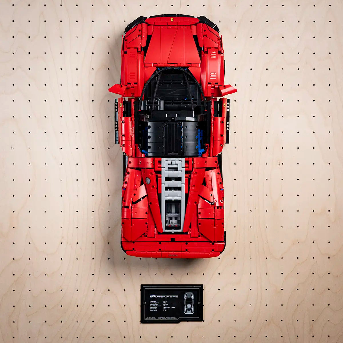 Acrylic Wall Mount for LEGO Technic 42143 Ferrari Daytona SP3 with Display Plaque