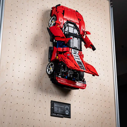 Acrylic Wall Mount for LEGO Technic 42143 Ferrari Daytona SP3 with Display Plaque