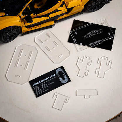 Acrylic Wall Mount for LEGO Technic 42172 McLaren P1 with Display Plaque