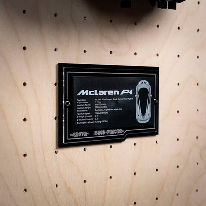 Acrylic Wall Mount for LEGO Technic 42172 McLaren P1 with Display Plaque