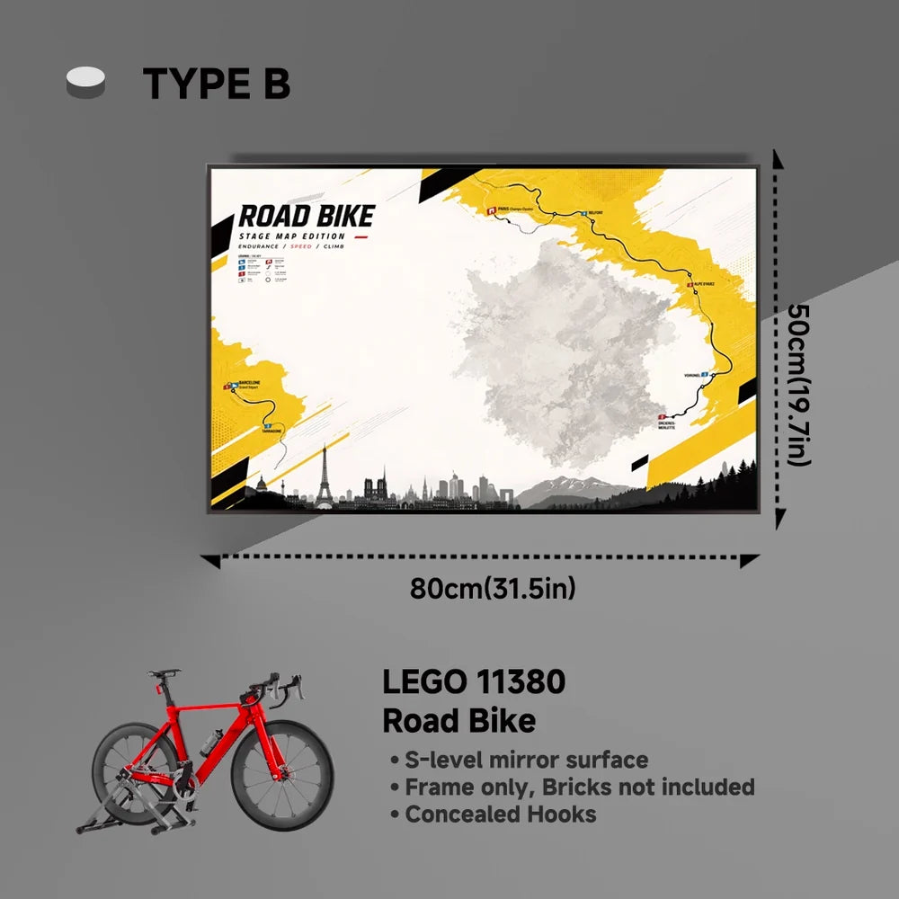 Wall Mounted Display Frame for LEGO® Icons 11380 Road Bike