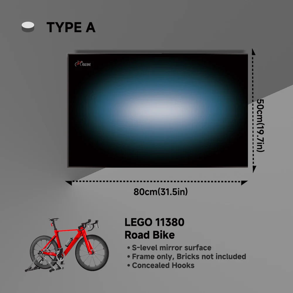 Wall Mounted Display Frame for LEGO® Icons 11380 Road Bike