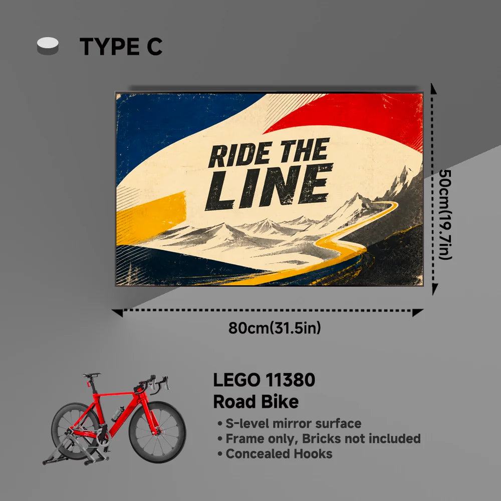 Wall Mounted Display Frame for LEGO® Icons 11380 Road Bike