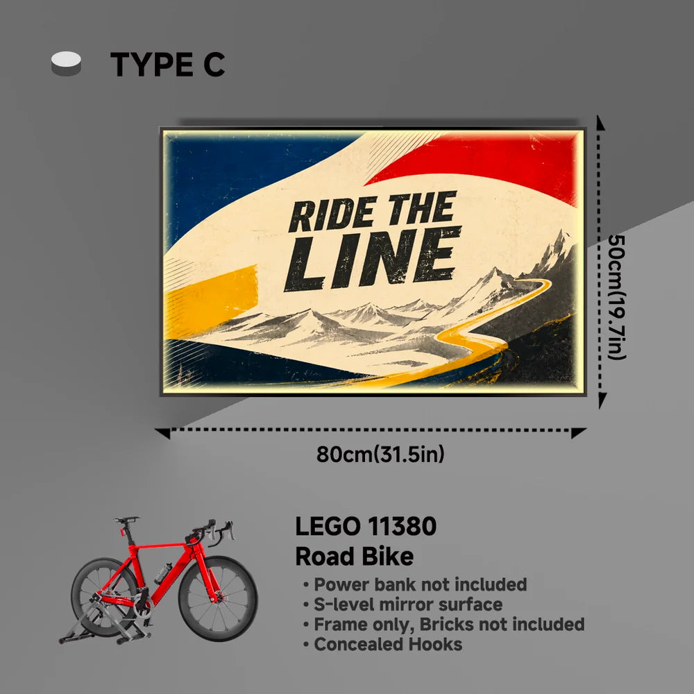 Wall Mounted Display Frame for LEGO® Icons 11380 Road Bike