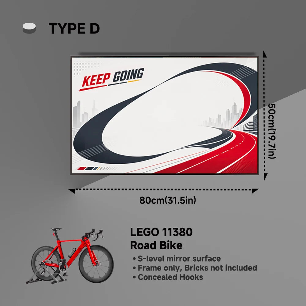 Wall Mounted Display Frame for LEGO® Icons 11380 Road Bike