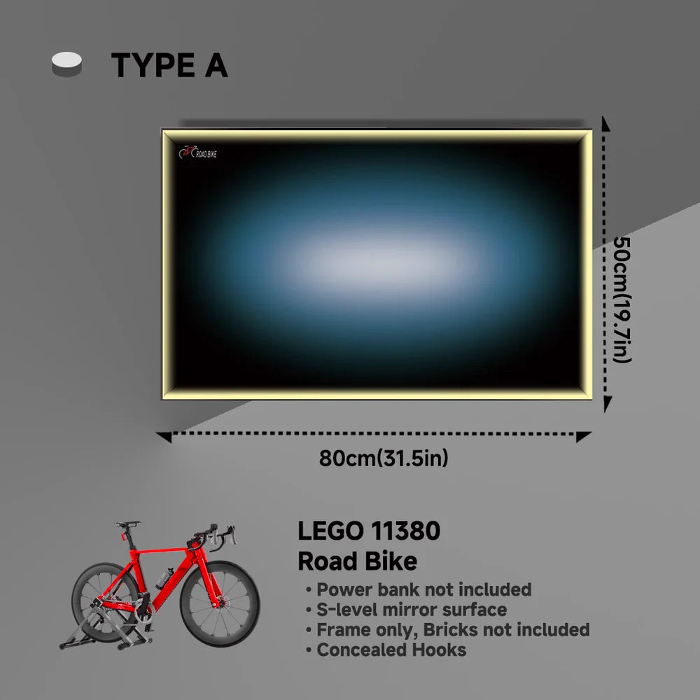 Wall Mounted Display Frame for LEGO® Icons 11380 Road Bike