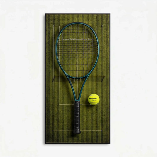 【Premium】Acrylic Tennis Racket Wall Mount Display Board  Pristine Lawn London