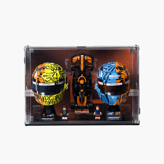 Premium Acrylic Wall Mount Display Case for LEGO® F1 McLaren Team Helmets 43017 & 43023