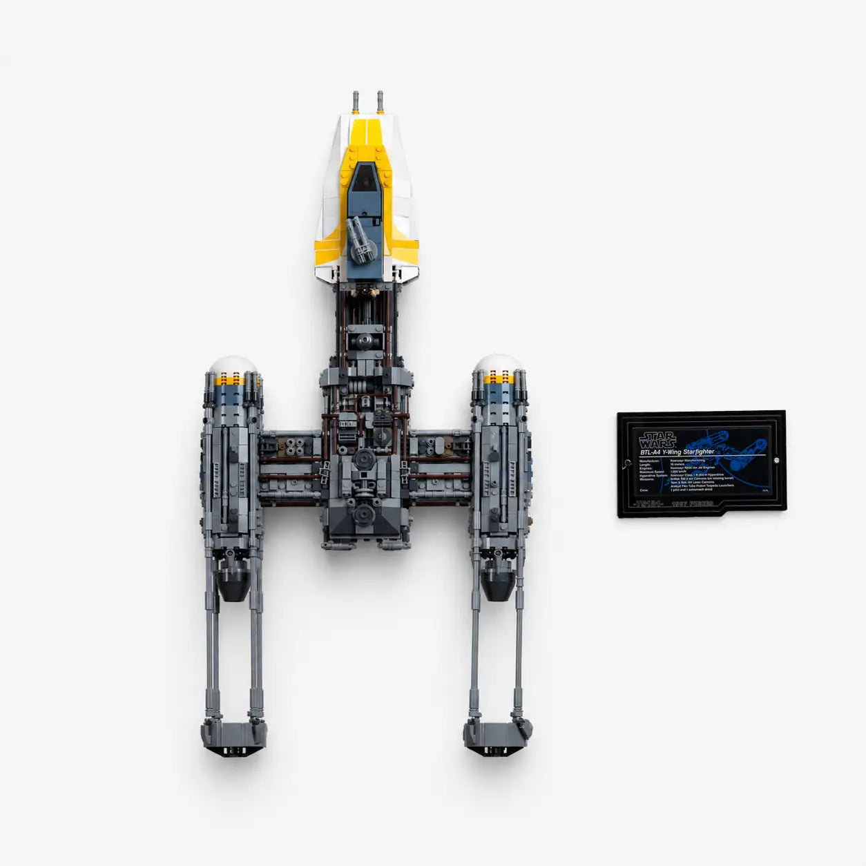 Wall mount display for Lego Star Wars™ 75181 Y-Wing Starfighter™