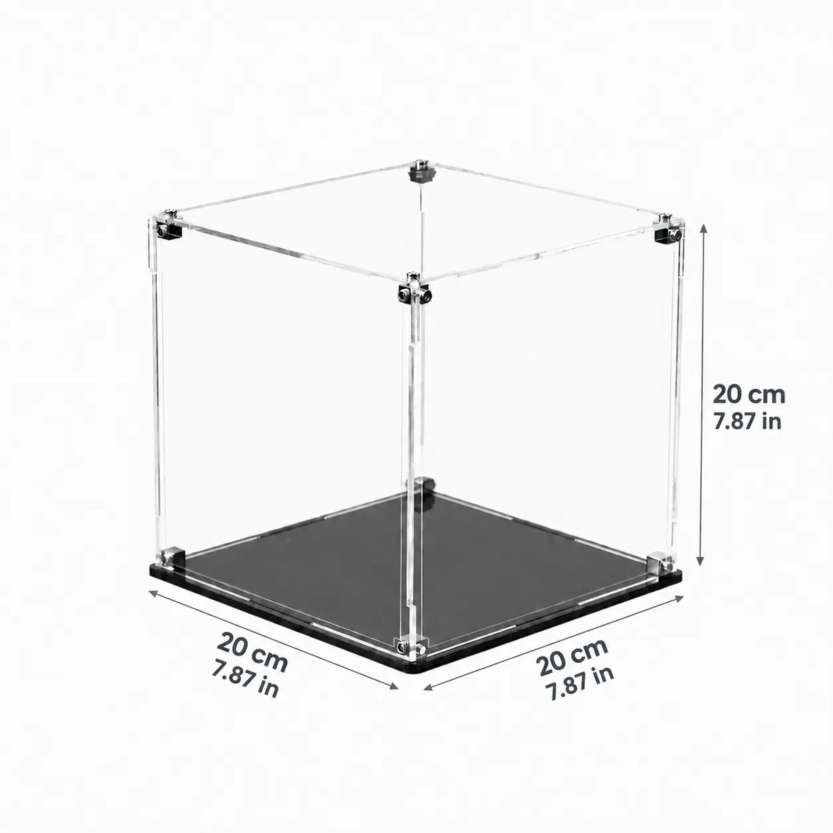 7.9″ Acrylic Cube Display Case — 20 × 20 × 20 cm
