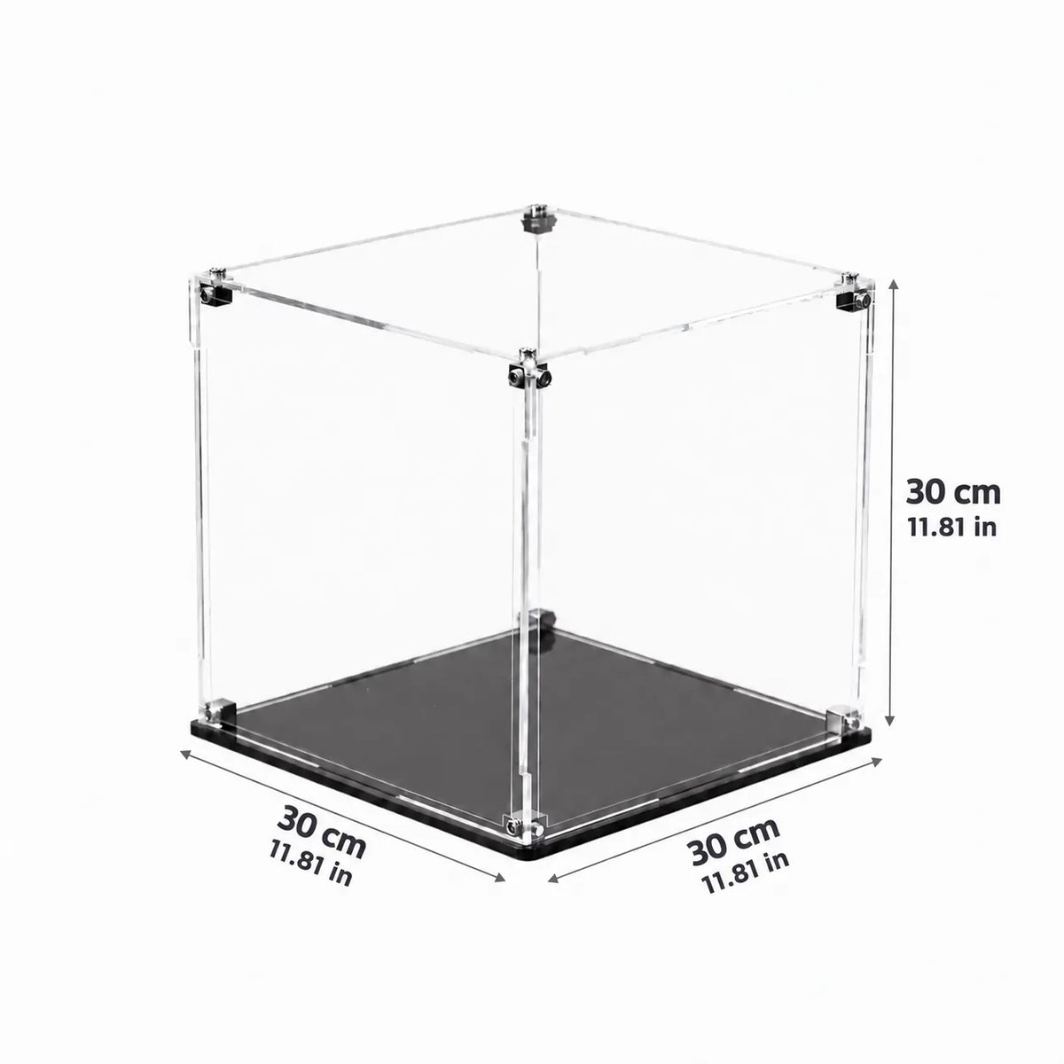 11.8″ Acrylic Cube Display Case — 30 × 30 × 30 cm
