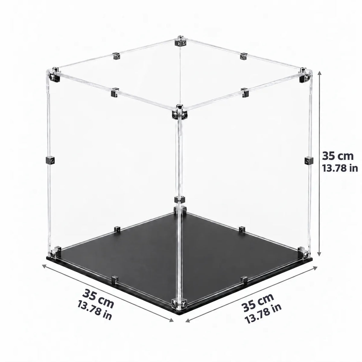 13.8″ Acrylic Cube Display Case — 35 × 35 × 35 cm