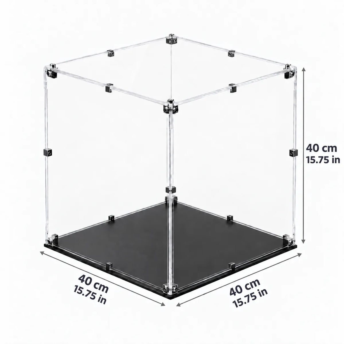 15.7″ Acrylic Cube Display Case — 40 × 40 × 40 cm