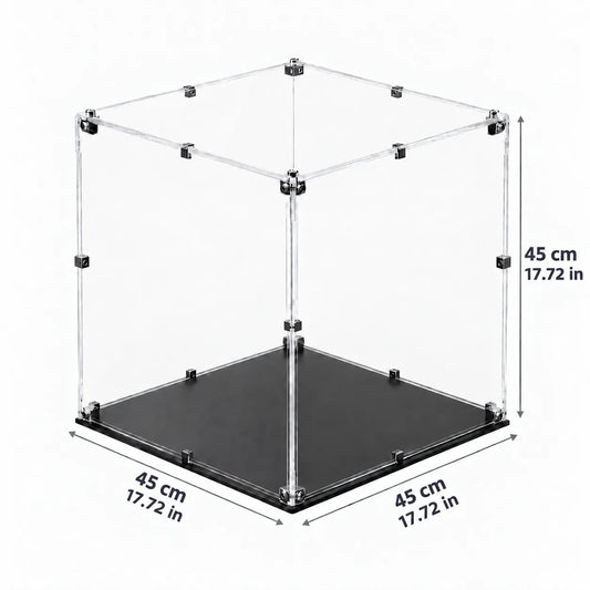 17.7″ Acrylic Cube Display Case — 45 × 45 × 45 cm