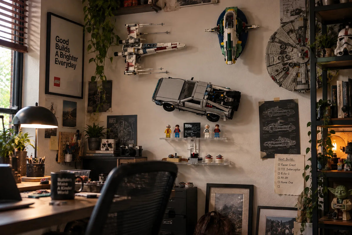 Wall Mount for LEGO 10300 Back to the Future Time Machine