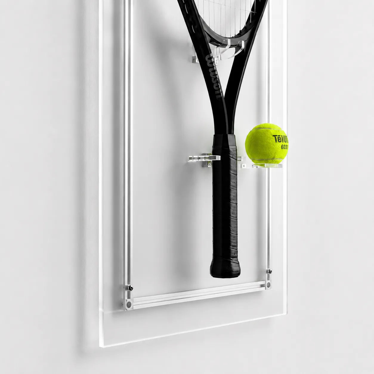 Clear Frameless Tennis Racket Display Board | Acrylic Wall Mount Tennis Display
