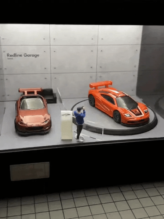 1:64 Rotating LED Display Case — Concrete Style