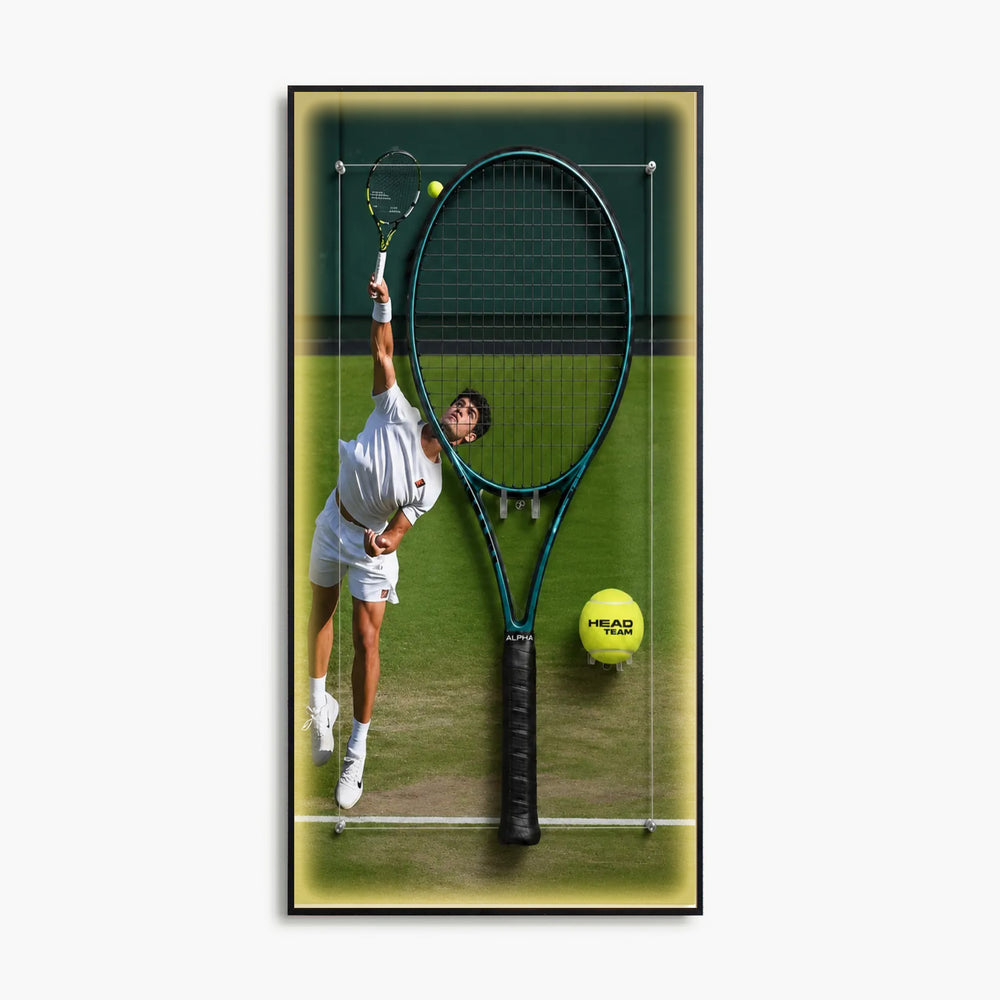 Custom tennis racket wall display