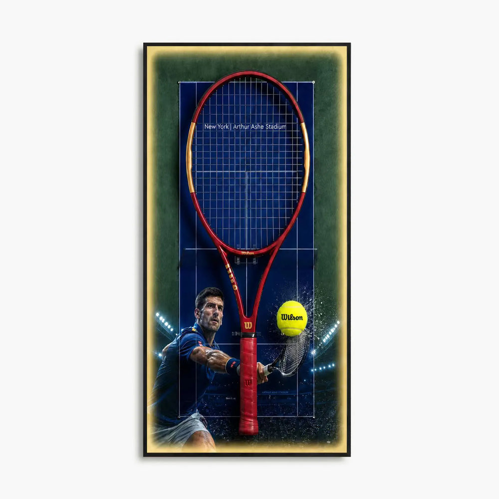 Custom tennis racket wall display