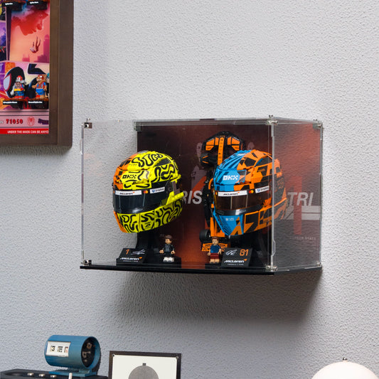 Premium Acrylic Wall Mount Display Case for LEGO® F1 McLaren Team Helmets 43017 & 43023