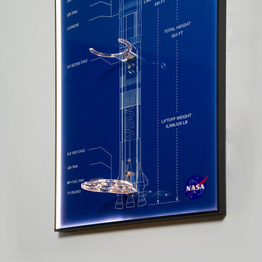 Acrylic Wall Mount for LEGO® Ideas 92176 NASA Apollo Saturn V