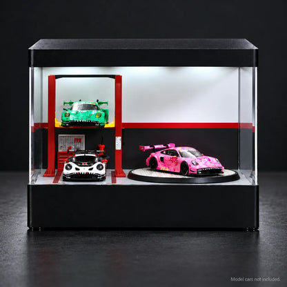 1:64 Rotating LED Display Case — Workshop Garage