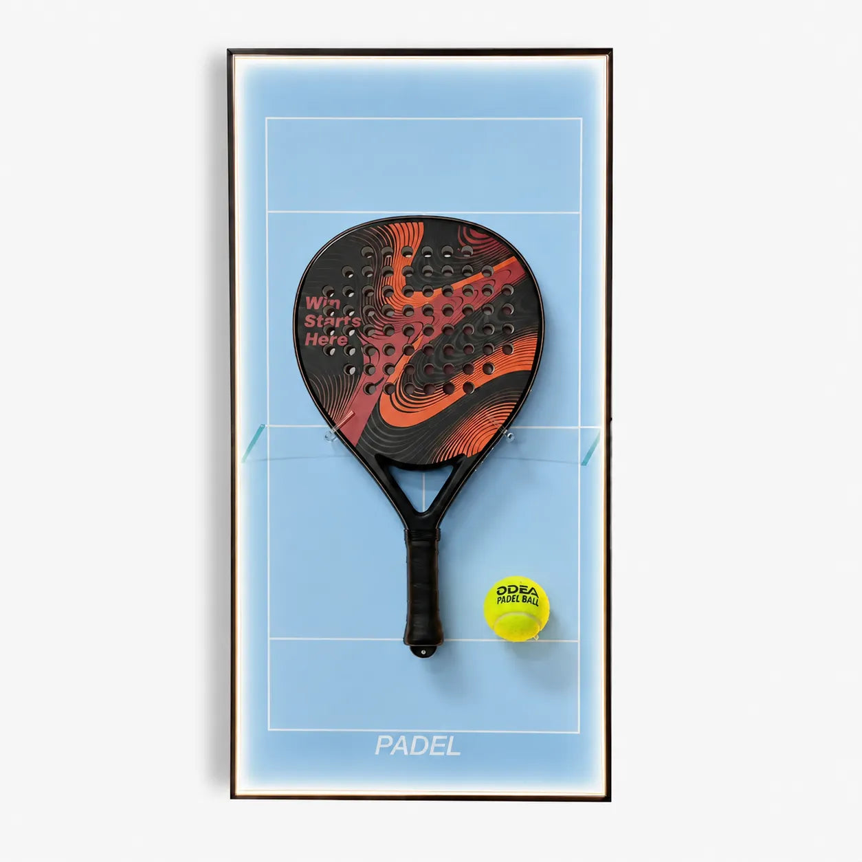 Lighting Padel Racket Wall Mount Display Frame