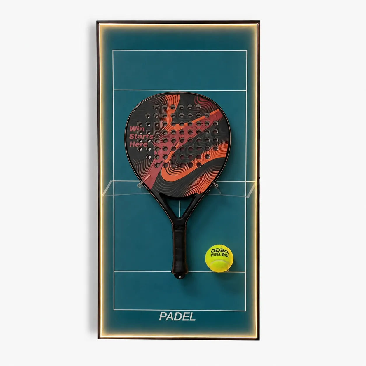 Lighting Padel Racket Wall Mount Display Frame