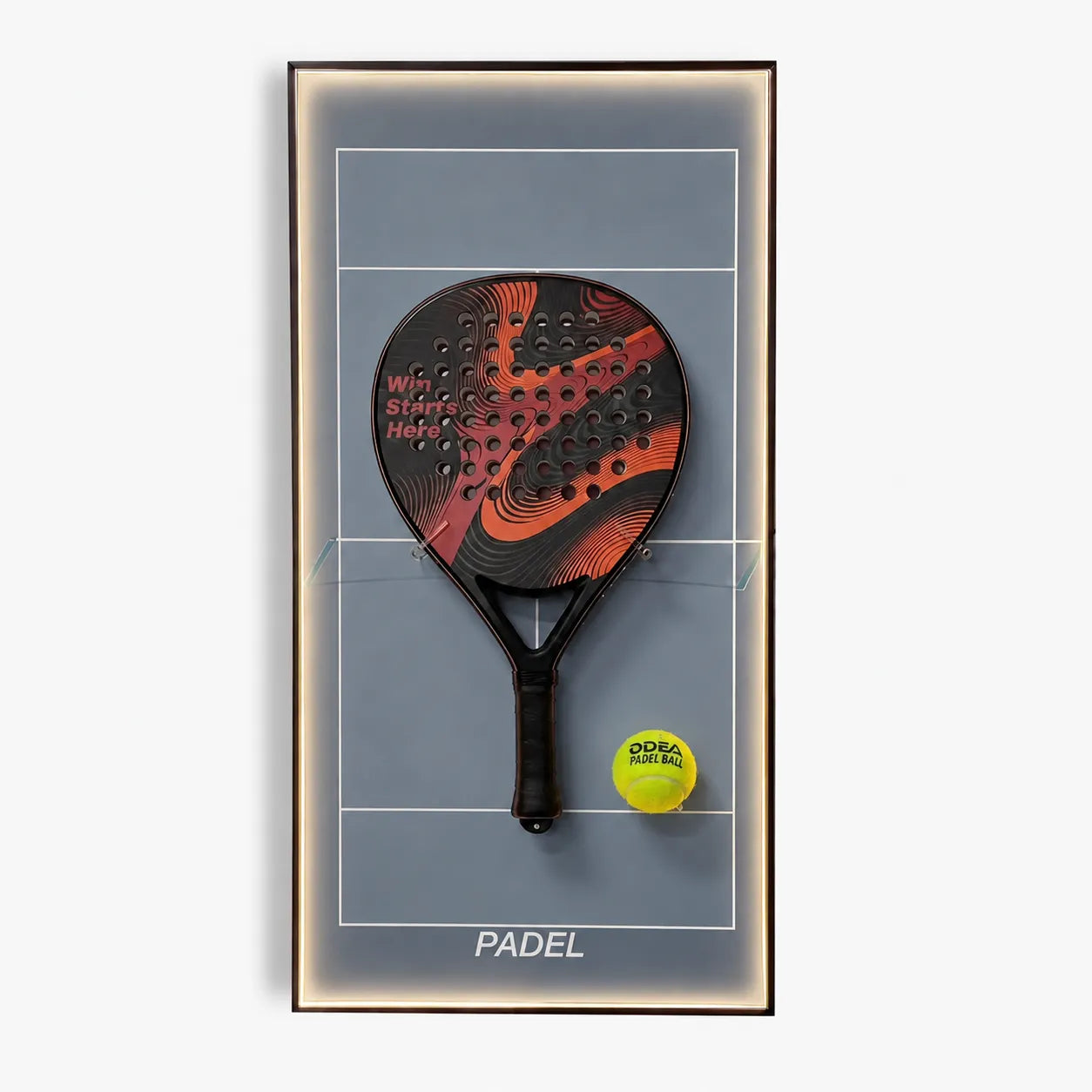 Lighting Padel Racket Wall Mount Display Frame