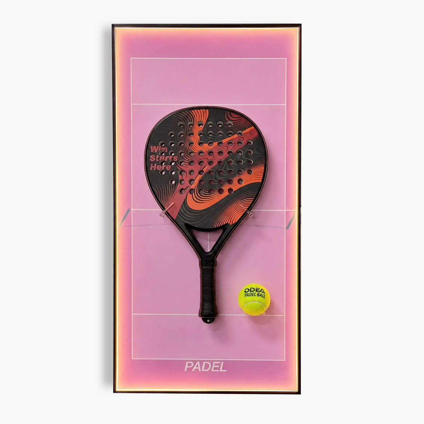 Lighting Padel Racket Wall Mount Display Frame