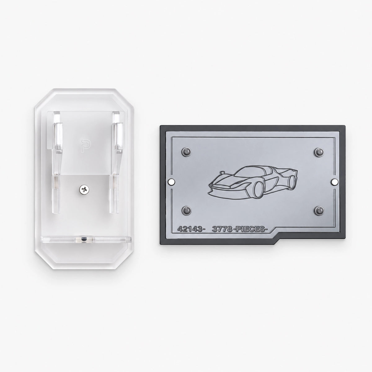 Acrylic Wall Mount for LEGO Technic 42143 Ferrari Daytona SP3 with Display Plaque