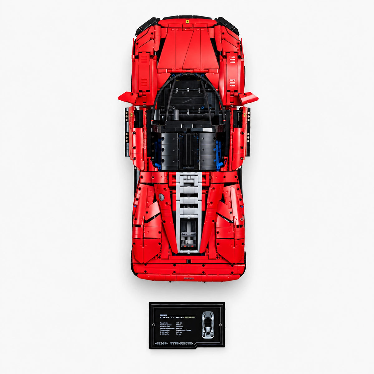 Acrylic Wall Mount for LEGO Technic 42143 Ferrari Daytona SP3 with Display Plaque