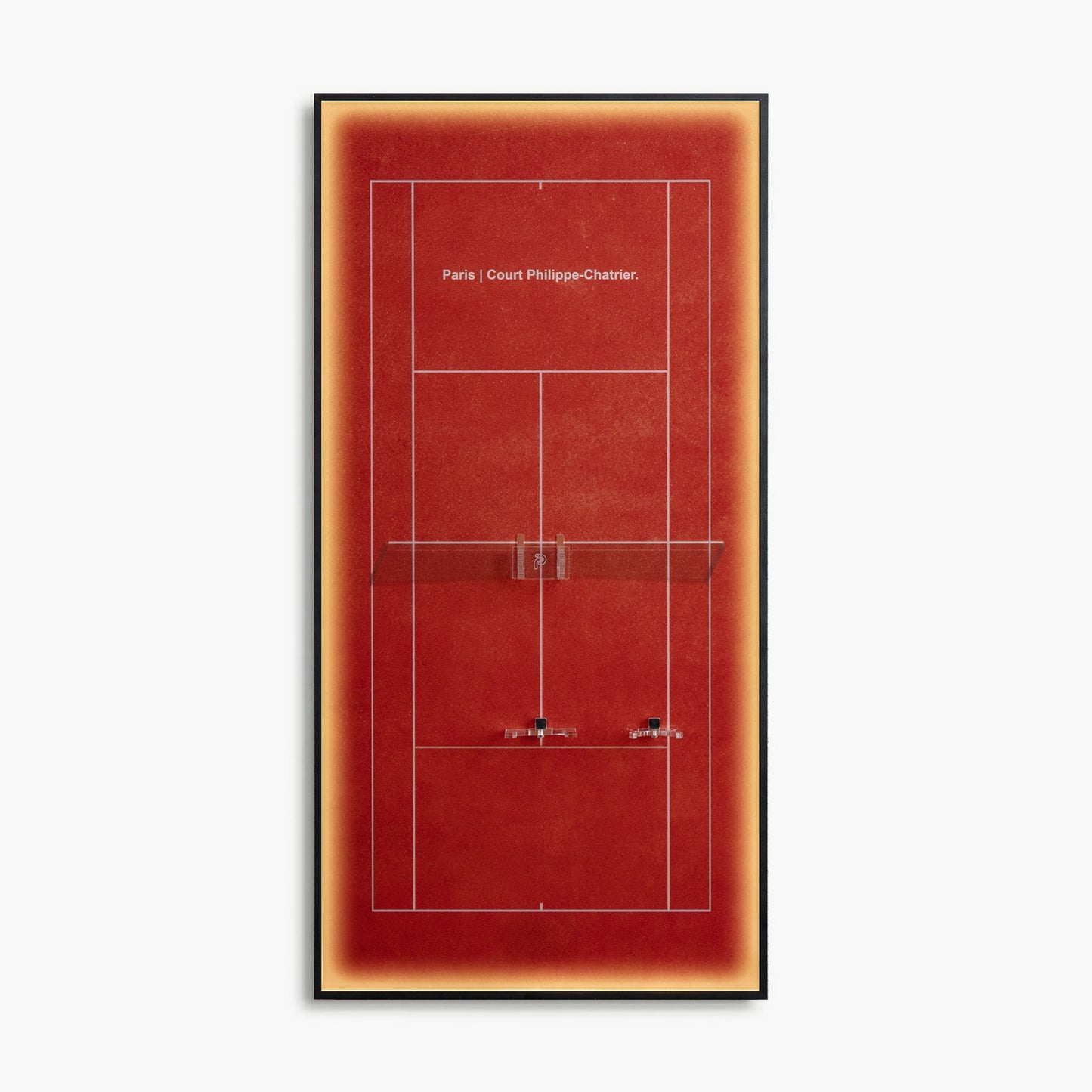 Lighting Tennis Racket Wall Mount Display Frame Classic Clay Paris
