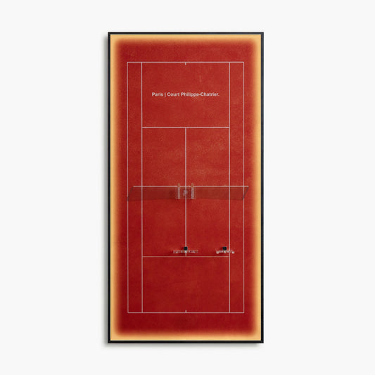 Lighting Tennis Racket Wall Mount Display Frame Classic Clay Paris