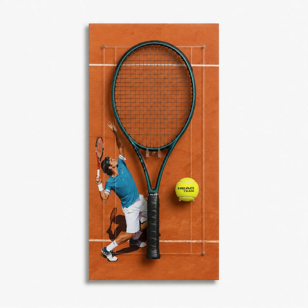 Custom tennis racket wall display