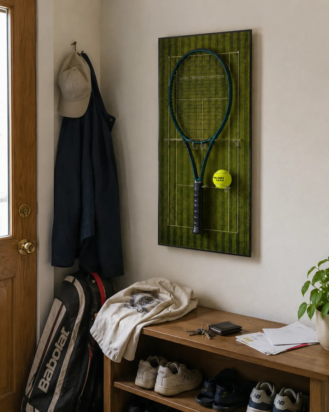 Premium Acrylic Tennis Racket Wall Mount Display – Pristine Lawn London